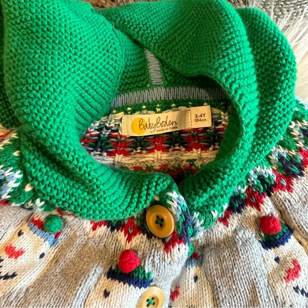 3 Mini Baby Boden Christmas Snowman Sweater Corduroy Pant Snow Bib Pants 3-4Y - Picture 3 of 15